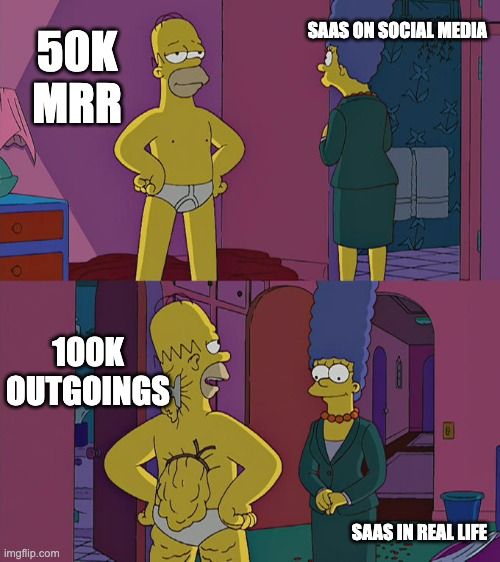 Homer Simpson with his skin folded in the back