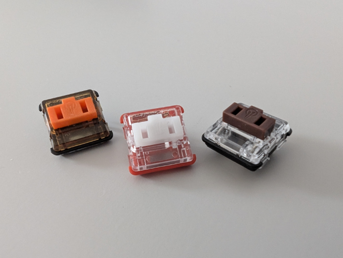Sunset, Red Pro, Brown Choc V1 switches